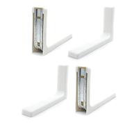 DOJA Barcelona | White Shelf Brackets | 4 Wall Shelf Support | 115x78mm | Metal Square with Plastic Cover | Resistant Squares for Work Bench, Book Support...