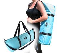 DOJA Barcelona Yoga Mat Bag Large XXL Durable - Turquoise Blue - Yoga Gym Bag and Pilates Bag with Integrated Pockets, Spacious Interior, Carry Handles and Adjustable Shoulder Strap for Easy Transport