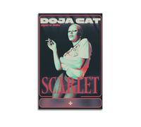 Doja Cat Scarlet Agora Hills Print Album Cover Signed Limited Poster,Music Cover Posters,Pop Hip Hop Rap Singer Star Music Poster Aesthetic Canvas Wall Art for Girl And Boy Teens Dorm Decor 16x24inch(