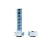 DOJA Industrial | Hex Bolts and Nuts Set | 10 x 80mm | Pack 20 | Zinc Plated Steel Hexagon Head Screw and Nut | Full Threaded Bolt | Machine Screws Assorted | Threaded Fastener for Home and Industry