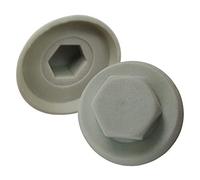 DOJA Industrial | Hex Screw Cap Cladding | Hexagonal Roofing Caps | 10mm Key | Pack 100 | Material: Nylon Plastic Nut Cover | Color White | Protective Cap for Bolt Nuts | Dome Cap Screw Head Covers