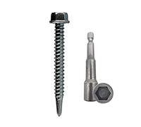 DOJA Industrial | Self Drilling Screws Without Washer 5,5x50 (Pack 100) with Drill Glass M8 (Pack 1)