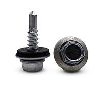 DOJA Industrial |SELF Tapping Screws Metal M4 | Pack 100 | 4,2 x 19 mm | Self Drilling hex Head Screws with Washer | Steel Roofing Screws for Screw Drill Bodywork Cladding Screws Metal or Cover