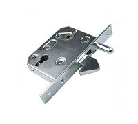 DOJA Industrial | Sliding Door Mortice Lock | 60 mm | 1 Unit | Galvanized Steel | Mortice Locks for Doors with Guide Bolt | Gate Catch Latch Slide Pocket | Face Plate Hardware Use: Indoor and Outdoor