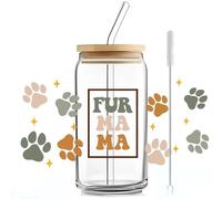 DOJASOHILMI 500ml Glass Cups with Lids and Straws, Can Shaped Cups Set, Iced Coffee Cup Cute Glass Cup for Iced Bubble Tea, Smoothies, Beer, Juice, Matcha, Water