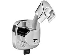 DOJASOHILMI Silver ABS Shower Head Holder - 360° Rotatable, Strong Adsorption & No-Drill Installation. Universal Bracket for Handheld Shower/Spary Gun, with Hook. Suitable for Bathroom, Balcony & More