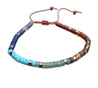 DOJAYA 7 Chakra 2x4mm Stone Meditation Bohemian Yoga Bracelet, Balance Power Protection, Calm, Grounding, Strength, Creativity Spiritual Womens Relax Anxiety Birthday Gift, M, Stone, no gemstone