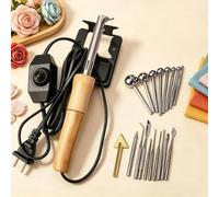 DOJBK 18 Heads Electric Artificial Ironing Machine, Fabric Flower Maker Making Tools, Adjustable Temperature, With 18 Ironing Heads Replaceable, Fake Flower Making Tools Kit