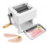 DOJBK Manual Blackfish Cutter, Vertical Scoring Meat Slicing, Continuous Slice Cutting, Easy Cleaning, Detachable Frame, Hand Crank Operation, Seafood Prep Tool
