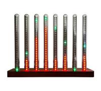 DOJBK Sound Pickup Spectrum Lamp, Pickup Rhythm Light with 8 Nixie Tube, Music Spectrum Light, 6 Kinds of Dynamic Lights, Audio Interface for Desktop, Studio, Gaming Room