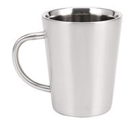 Dojimayisc 340 Ml Stainless Steel Copper Plated Coffee Cup Double Layers 304 High Temperature Resistance Milk Tea Mug Silver