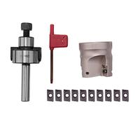 Dojimayisc C12 FMB22+ 400R Right Angle Shoulder Face Mill Cutter 50mm + 10Pcs APMT1604 Carbide Inserts with Wrench for Milling Tool