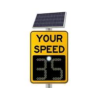 DOJOEUU 20X27inch Solar Powered Radar Speed Feedback Sign, Aluminum LED Speed Limit Sign, 300m Visual Distance, High Brightness Reflective, Speeds Feedback Board for Speed-Limited Roads