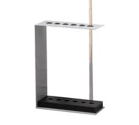 DOJOEUU 6-Slot Free Standing Billiard Stick Holder, Metal Billiard Cue Floor Stand, Double-Layer Base, No Assembly, Aesthetically Pleasing Pool Cue Storage Rack for Business Club, Gym