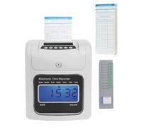 DOJOEUU Calculating Time Clock, Electronic Time Recorder with 50pcs Time Cards and Card Holder, Small Business Punch Time Clock, Attendance Machine, In/Out Time Attendance Machine for Employees