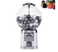 DOJOEUU Capsule Vending Machine, Big Bubble Gumball Dispenser, No Coin Required, Gumball Machine for 1.26inch Ball, Coffee Capsule Storage Machine for Home, Game Retail Stores(Silver)