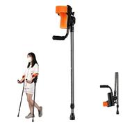 DOJOEUU Forearm Crutches, Ergonomic Folding Forearm Cane, Portable Elbow Crutches, 10-Level Adjustable Height, 3 Gears Adjustable Elbow Support, Walking Crutch for Adults with Leg Injury(1pcs)
