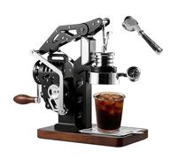 DOJOEUU Hand Crank Espresso Coffee Machine, Mechanical Manual Coffee Maker with 58mm Portafilter & Pressure Gauge, 18 Bar Pressure Adjustable, for Commercial and Home Use