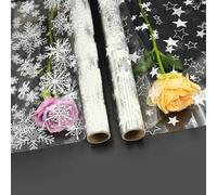 DOJoykey Cellophane Wrap Roll: 2pcs 3M x 80cm Clear Star & Snowflake Gift Wrap for Christmas & Occasions