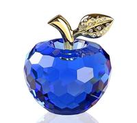 DOJOZ Crystal Apple Paperweight Craft Decoration Table top Ornament Statue Home Decor (Blue)