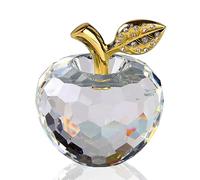 DOJOZ Crystal Apple Paperweight Craft Decoration Table top Ornament Statue Home Decor (White)