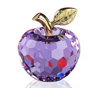 DOJOZ Crystal Apple Valentine's Day Gift Paperweight Craft Decoration Table Decoration Statue Home Decoration (Purple)