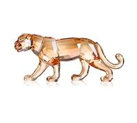 DOJOZ Crystal Leopard Cheetah Realistic Animal Art Figurine Collection Table top Ornament Statue Home Decor (Gold)
