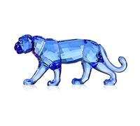 DOJOZ Crystal Leopard Cheetah Realistic Animal Art Figurine Collection Table top Ornament Statue Home Decor (Blue)