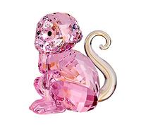 DOJOZ Crystal Little Monkey Animals Lovely Craft Decorations for Home Ornaments Christmas Collectible Birthday Gifts Figurines (Pink)