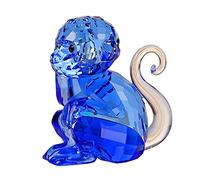 DOJOZ Crystal Little Monkey Animals Lovely Craft Decorations for Home Ornaments Christmas Collectible Birthday Gifts Figurines (Blue)