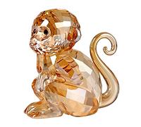 DOJOZ Crystal Little Monkey Animals Lovely Craft Decorations for Home Ornaments Christmas Collectible Birthday Gifts Figurines (Gold)