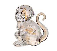 DOJOZ Crystal Little Monkey Animals Lovely Craft Decorations for Home Ornaments Christmas Collectible Birthday Gifts Figurines (White)
