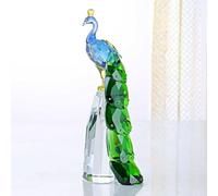 DOJOZ Crystal Peacock Figurine Handmade Art Animal Home Decor Statue Home Decoration