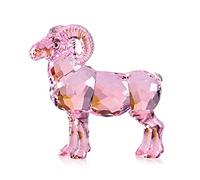 DOJOZ Realistic Animal Crystal Goat Art Figurine Collection Table top Ornament Statue Home Decor (Pink)