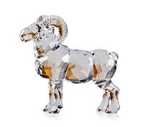 DOJOZ Realistic Animal Crystal Goat Art Figurine Collection Table top Ornament Statue Home Decor (White)