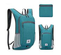 DOJUNS Hiking Backpack 12L Small Travel Backpack Lightweight Foldable Daypack Packable Camping Backpack for Women Men, Green, S, Sports