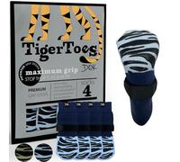 DOK TigerToes Premium Non-Slip Dog Socks for Hardwood Floors - Extra-Thick Grip That Works Even When Twisted - Prevents Licking, Slipping, and Great for Dog Paw Protection (Breezy Blue, Large)