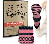 DOK TigerToes Premium Non-Slip Dog Socks for Hardwood Floors - Extra-Thick Grip That Works Even When Twisted - Prevents Licking, Slipping, and Great for Dog Paw Protection (Sassy Pink, XXL)