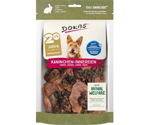 DOKAS Rabbit Offal | Double Pack | 2 x 100 g | Natural Snack for Dogs | Contains Lungs, Stomach, Liver & Heart | Reward Snack | Also A Species-Appropriate Barf Snack