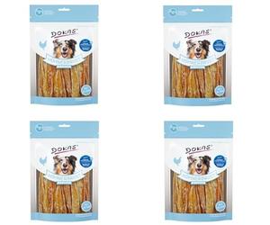 Dokas Striped Chicken Breast | Pack of 4 | 4 x 250 g | Complementary Food for Dogs | Lean Taste | Air Dried for an Intense Taste | 100% Chicken Fillet