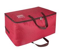 DOKEHOM 105L Large Storage Bag with Zip, Underbed Clothes Organizer, Red | Ultra size container fits king size duvet, quilt and heavy blanket easily. Space-saving bin for seasonal garment storage