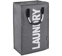 DOKEHOM 50L Collapsible Washing Laundry Basket Bag for Bedroom, Fabric (Dark Grey)