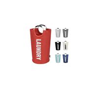 DOKEHOM 90L Large Laundry Basket, Collapsible Laundry Bag, Freestanding Tall Clothes Hamper, Foldable Washing Bin (Red)