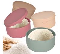 Dokeno 4Pcs Silicone Containers with Lid for Pizza and Bread Proofing, Pizza Dough Fermentation, Dough Box for Fridge Freeze Microwave, 14.5 x 14.5 x 7 cm, Capacity 700 ml
