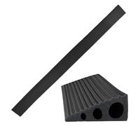 Dokeno Door Threshold Ramps 90 x 6 x 2 cm, Transition Profile Self-Adhesive, Silicone Door Threshold Ramp, Threshold Ramp, Wheelchair Ramp for Bathroom, Wheelchair, Pram, Walker or (Black)