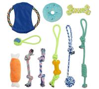 DOKI Puppy Dog Chew Toys 10pcs, Strong Dog Rope for Teeth Cleaning or Training, 100% Natural Cotton Toys Set for Small and Medium Dogs