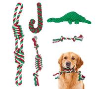 DOKI Puppy Dog Chew Toys 5pcs, Strong Dog Rope for Teeth Cleaning or Training, 100% Natural Cotton Xmas Gift Toys Set for Large Medium Dogs Pets