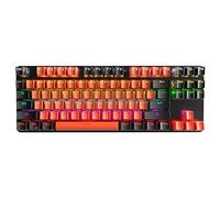 DOKIAUTO ABHI Gaming Keyboards Mechanical with RGB Backlit for iOS Android Windows PS4 Xbox QWERTZ Layout Wired Keyboard 87 Keys Two-Tone Keycaps Compact Computer PC Gamer Keyboard - Orange-Black
