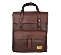 DokinReich Laptop Backpack PU Leather 13.3 Inch Laptop Notebook Rucksack for Women, Men Students Daypack for Travel, Business, College (Dark Brown) (Dark Brown)