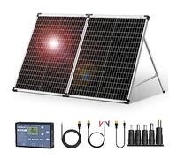 DOKIO Foldable Portable Solar Panel 100 Watt 12 Volt Monocrystalline Solar Suitcase with Waterproof Charge Controller